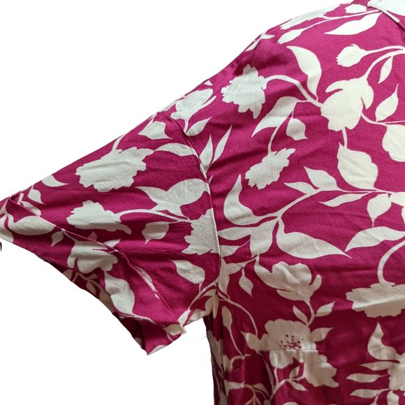 Time and Tru Floral Hawaiian Dress Pink Medium - Picture 3 of 9